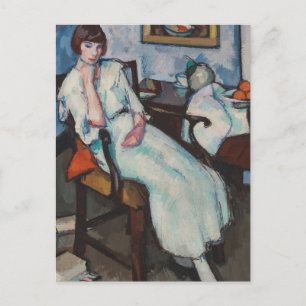 Meisje in het wit   Samuel John Peploe Briefkaart