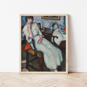 Meisje in het wit Samuel John Peploe Poster