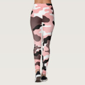 Meisje in Mode Roze Zwart & Wit Leger Leggings (Achterkant)