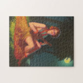 Meisje in Moonlight met Banjo Ukulele Legpuzzel (Horizontaal)