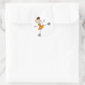 Meisje in Oranje schaatser Sticker (Tas)