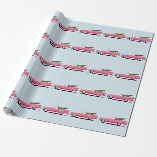 MEISJE IN PINK CLASSIC CADDY CHRISTMAS CADEAUPAPIER (Uitgerold)