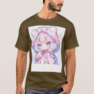 meisje in regenjas t-shirt