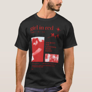 meisje in rode wereld in rode tour ster t-shirt