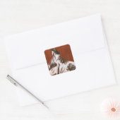  meisje in wit Wedding Wrapping Vierkante Sticker (Envelop)
