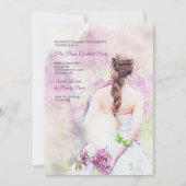 Meisje in witte jurk pre-prom feest uitnodiging (Voorkant)