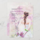 Meisje in witte jurk pre-prom feest uitnodiging (Voorkant / Achterkant)