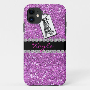 Meisje IPHONE 5 HOESJE PINK. PARIS BLING