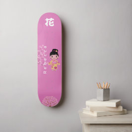 Meisje Japanse stijl met monogram "Bloem" Skateboard