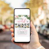 Meisje Jong wild en drie Verjaardagen Kaart