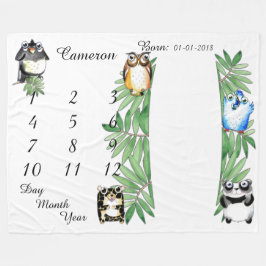 Meisje/Jongen Baby Mijlsteenmandgrootte 80 x 60 Fleece Deken