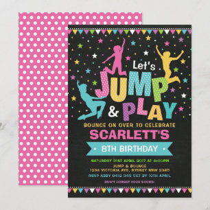 Meisje JUMP Birthday Party Bounce House Trampoline Kaart