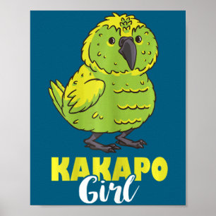 Meisje Kakapo Kakapo Vogel Kakapo Papegaai Poster