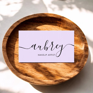 Meisje kalligrafie minimalistisch licht Paars Visitekaartje