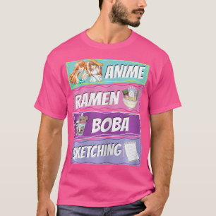 Meisje Kawaii Manga Lover Anime Ramen Boba Tea Ske T-shirt