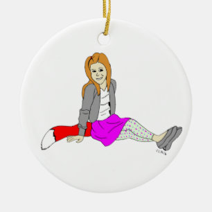 meisje keramisch ornament