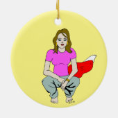 meisje keramisch ornament (Achterkant)