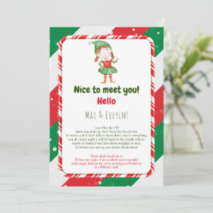Meisje Kerst Elf Verwelkomingsbrief Kaart