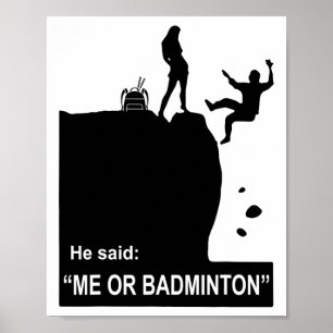 Meisje kiest badminton in plaats van jongen poster