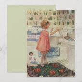  meisje, kinderkleding voor wasgoed kaart (Voorkant / Achterkant)