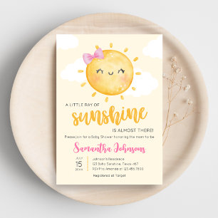 Meisje Kleine Straal van Zonneschijn Baby Shower Kaart
