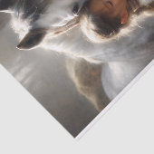 Meisje Knuffelen Witte Paard Decoupage Tissuepapier (Detail)