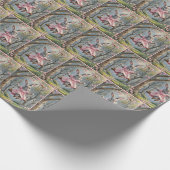 Meisje konijn op een schommel cadeaupapier (Hoek)