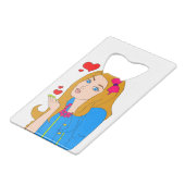  meisje kredietkaart flessenopener (Voorkant Gekanteld)