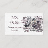 meisje leest boek visitekaartje (Voorkant)