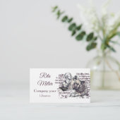 meisje leest boek visitekaartje (Staand voorkant)