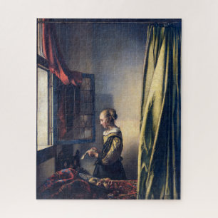 Meisje leest brief bij open raam Vermeer Legpuzzel