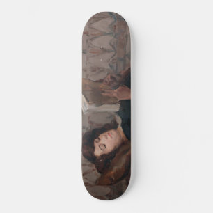 Meisje leest een boek (terugbrengen op een Divan) Skateboard