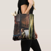 Meisje leest een brief in een open venster, Vermee Draagtas (Dichtbij)