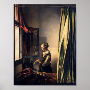 Meisje leest een brief van Johannes Vermeer Art Poster