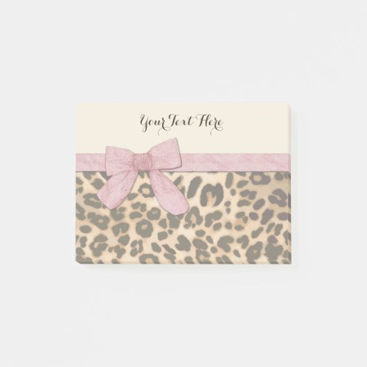 Meisje Leopard Print Baby Roze Boog Post-it® Notes (Voorkant)