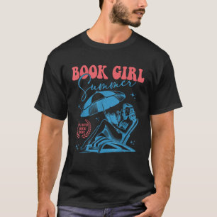 Meisje lezen boek Zomer grappig strand vakantie vo T-shirt