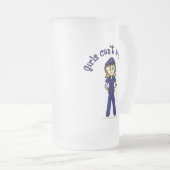 Meisje lichte politieagent matglas bierpul (Voorkant rechts)