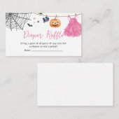 Meisje Little Boo Halloween Pompoen Luier Raffle Informatiekaartje (Voorkant / Achterkant)