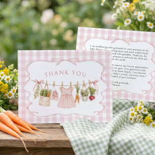 Meisje lokaal baby shower bedankkaart
