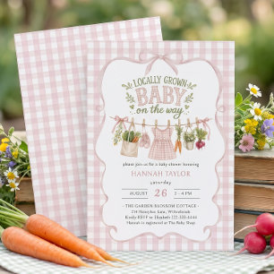 Meisje lokaal gekweekte baby shower kaart
