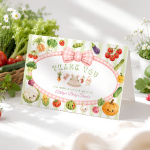 Meisje lokaal gekweekte babyshower bedankkaart
