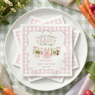 Meisje lokaal geteelde baby shower servet