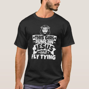 Meisje loopt op Jezus en vecht binden T-shirt
