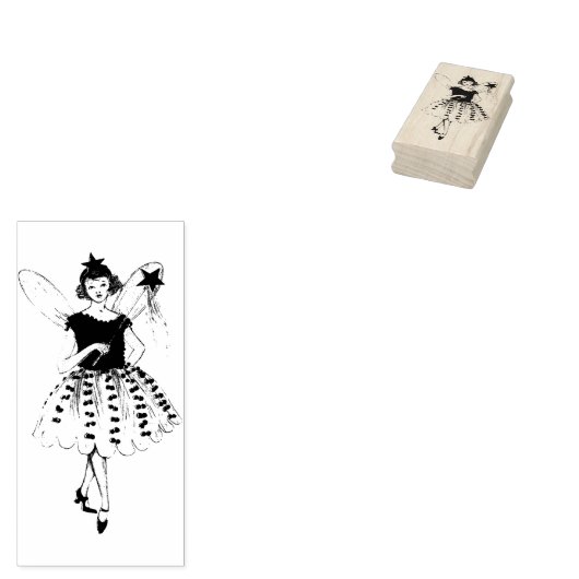  meisje Magic Wand Rubber Stempel (Gestempeld)