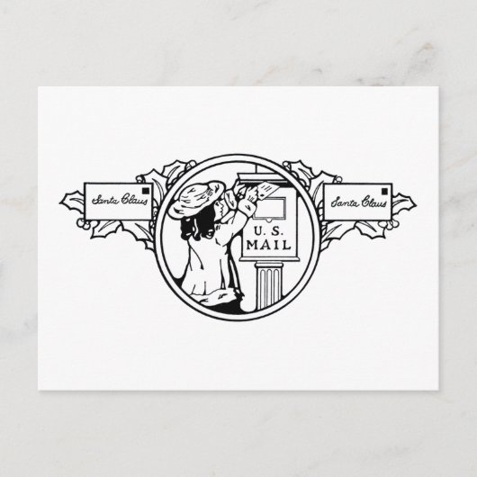 Meisje Mailing Brief Kerst Kleuren Feestdagenkaart (Voorkant)