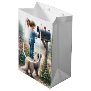 Meisje mailing een envelop medium cadeauzakje