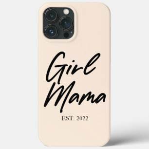 Meisje mama Est Jaar Minimale mama mama iPhone 13 Pro Max Hoesje