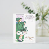 Meisje mand shamrocks briefkaart (Staand voorkant)