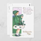 Meisje mand shamrocks briefkaart (Voorkant / Achterkant)