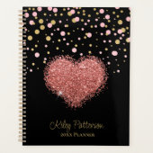 Meisje Meisje Roze Sparkle Hart Planner (Voorkant)